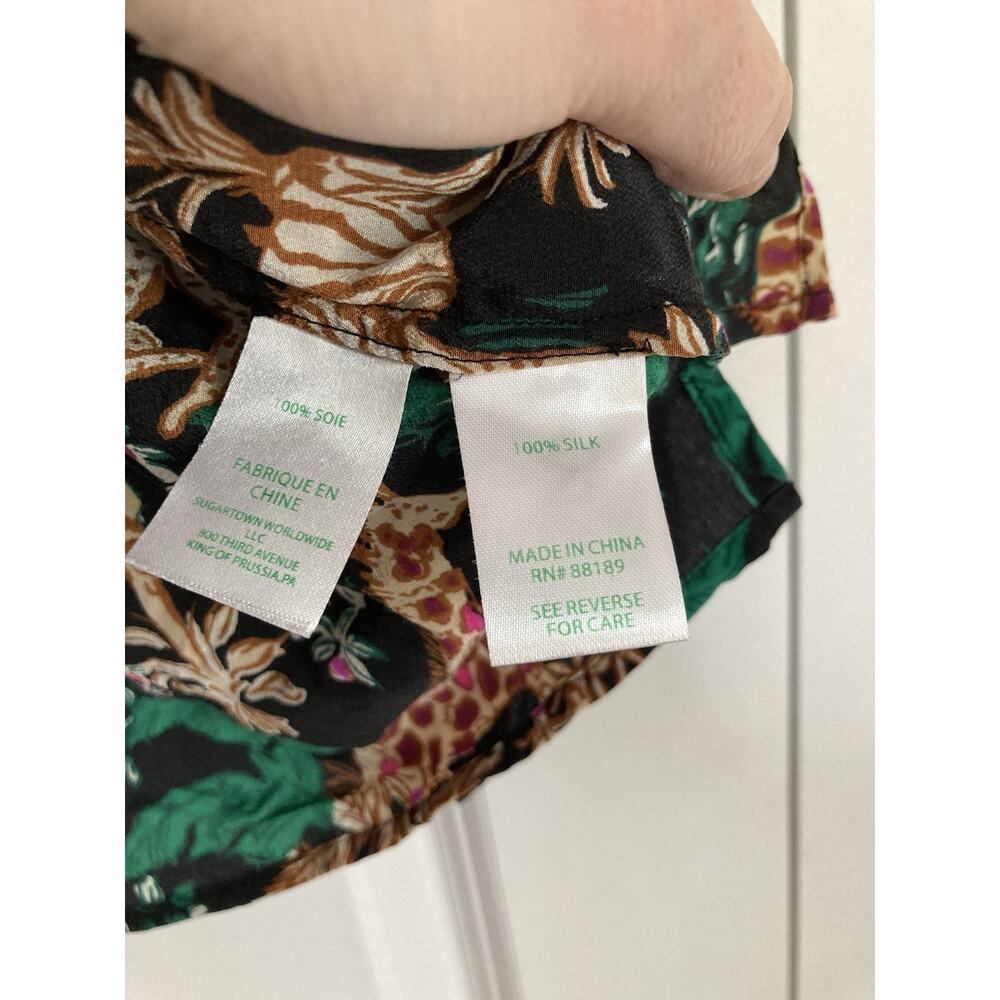 Lilly Pulitzer Elsa Silk Top Multi Dancing in the Moonligh Size Large - Picture 5 of 9